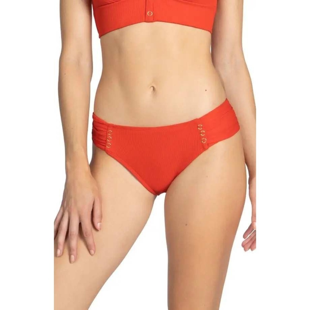 Robin Piccone Amy Bikini Bottom Women's Small Marmalade Orange Vacation Resort